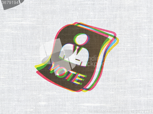 Image of Political concept: Ballot on fabric texture background