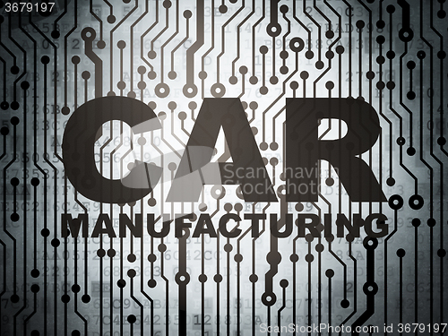 Image of Manufacuring concept: circuit board with Car Manufacturing