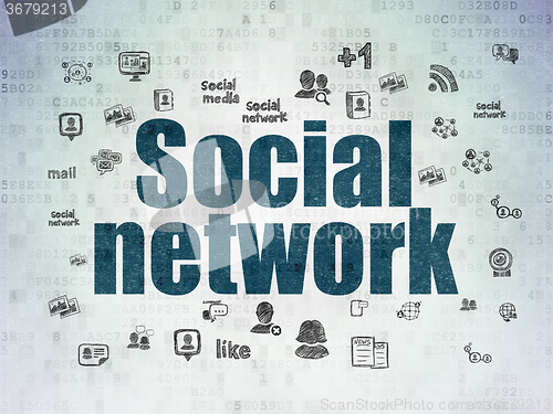 Image of Social network concept: Social Network on Digital Paper background