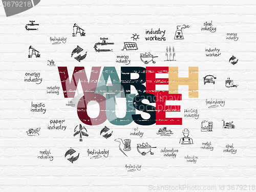 Image of Manufacuring concept: Warehouse on wall background