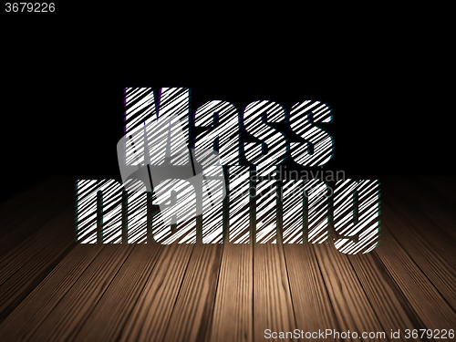 Image of Marketing concept: Mass Mailing in grunge dark room