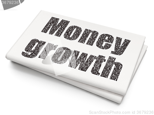 Image of Currency concept: Money Growth on Blank Newspaper background