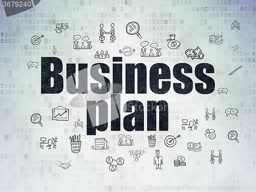 Image of Finance concept: Business Plan on Digital Paper background