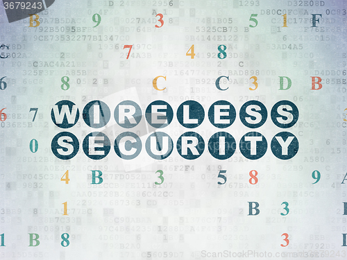 Image of Security concept: Wireless Security on Digital Paper background