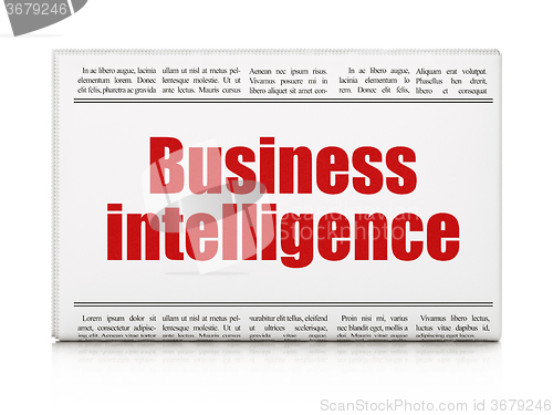 Image of Finance concept: newspaper headline Business Intelligence