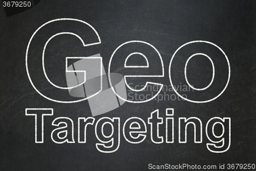 Image of Business concept: Geo Targeting on chalkboard background