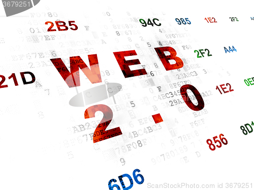 Image of Web development concept: Web 2.0 on Digital background