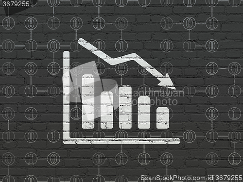 Image of Finance concept: Decline Graph on wall background