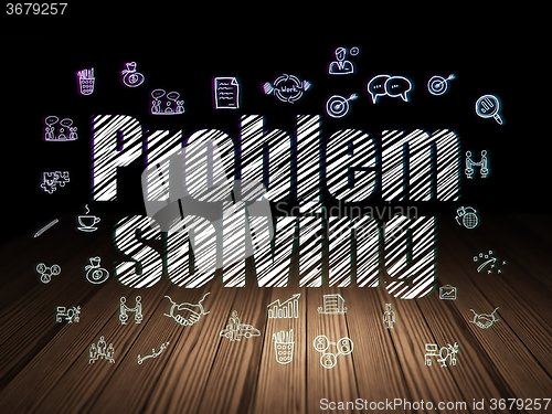 Image of Business concept: Problem Solving in grunge dark room