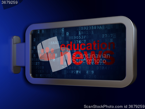 Image of News concept: Education News and Business People on billboard background
