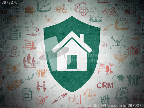 Image of Business concept: Shield on Digital Paper background