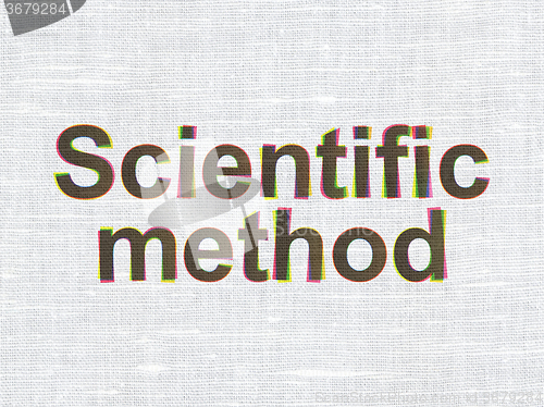 Image of Science concept: Scientific Method on fabric texture background