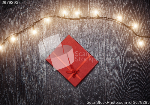 Image of Christmas light and gift box