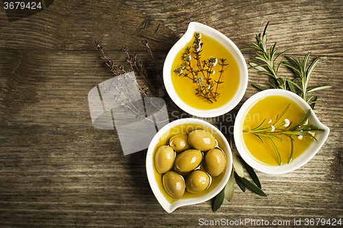 Image of Olive oil with herbs