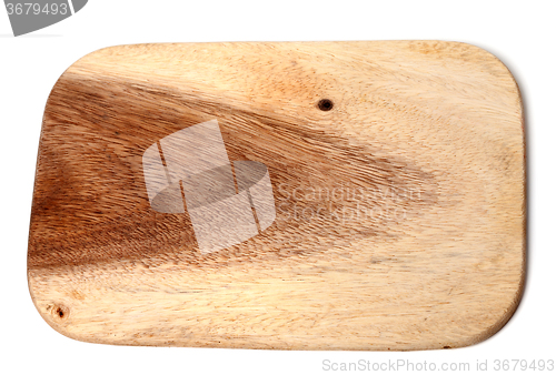 Image of Wooden kitchen board on white background