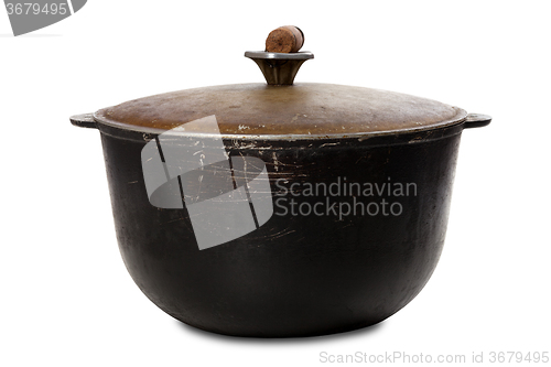 Image of Old black dirty pot