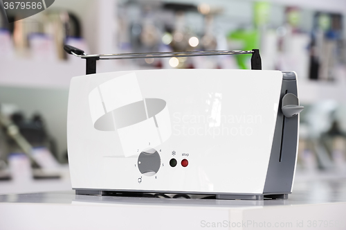 Image of Shiny white toaster