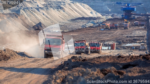 Image of Excavation site with construction machine