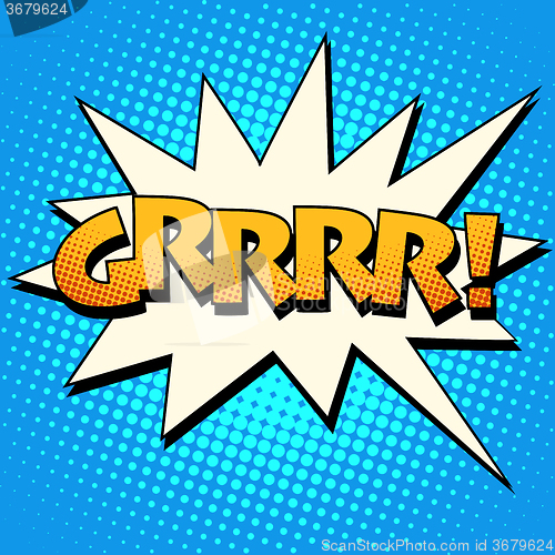 Image of Growling grrrr comic bubble retro text