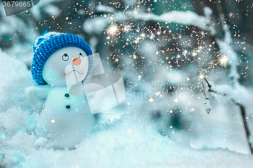 Image of Christmas card with snowman