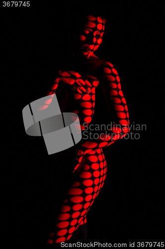 Image of The  body of woman with red pattern