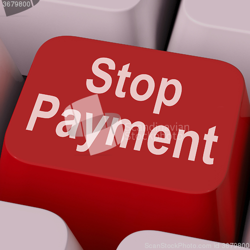 Image of Stop Payment Key Shows Halt Online Transaction