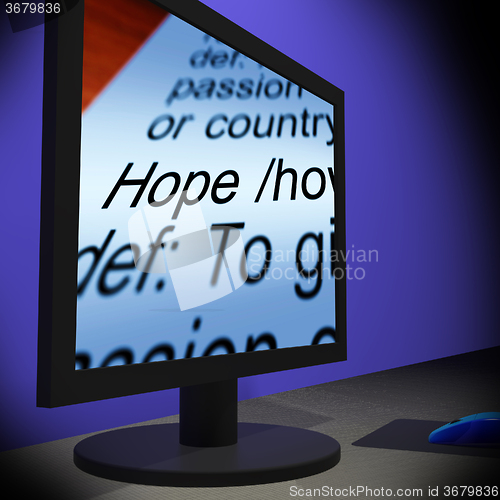 Image of Hope On Monitor Showing Wishes