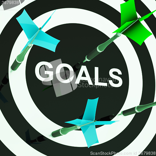 Image of Goals On Dartboard Shows Aspirations