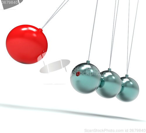Image of Newton Cradle Showing Energy And Action