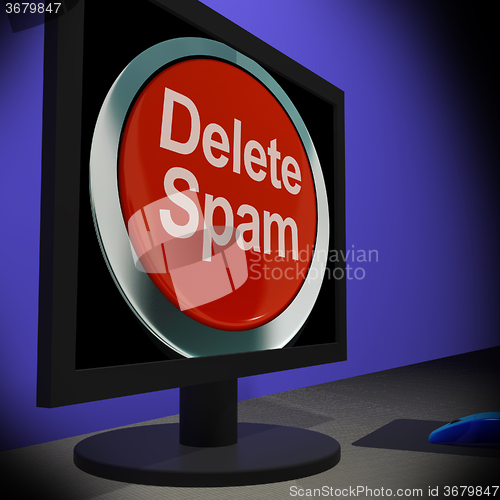 Image of Delete Spam On Monitor Shows Unwanted Email