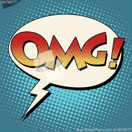 Image of OMG surprise comic bubble retro text