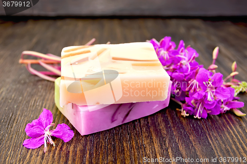Image of Soap with fireweed on board