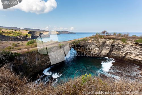 Image of tunnel crater coastline at Nusa Penida island