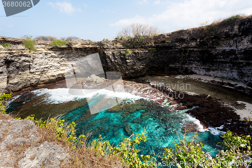 Image of tunnel crater coastline at Nusa Penida island