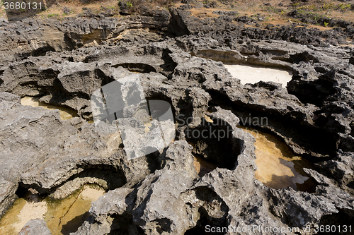 Image of rock formation coastline at Nusa Penida island