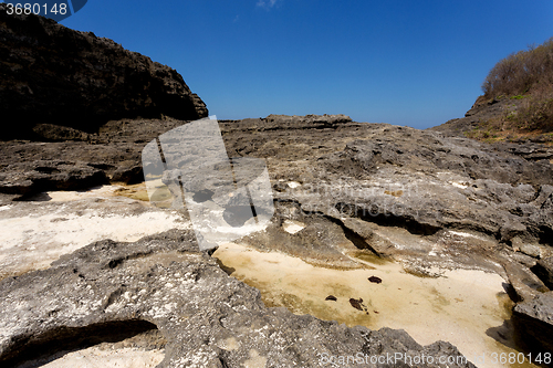 Image of rock formation coastline at Nusa Penida island