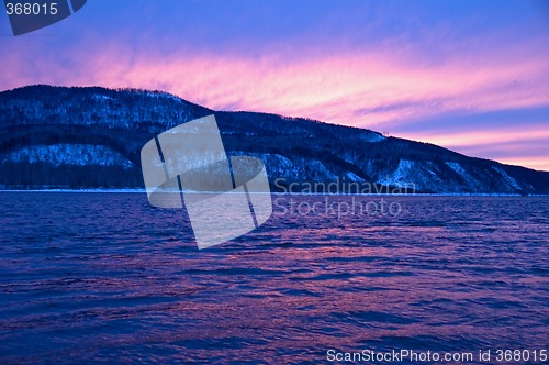 Image of Northern, Siberian river in the winter.