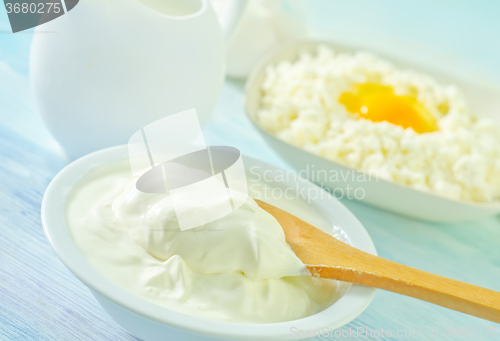 Image of cottage,eggs,milk nd sour cream