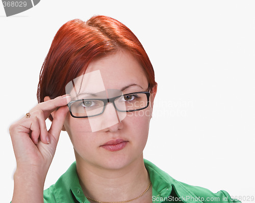 Image of Redheaded girl with glasses