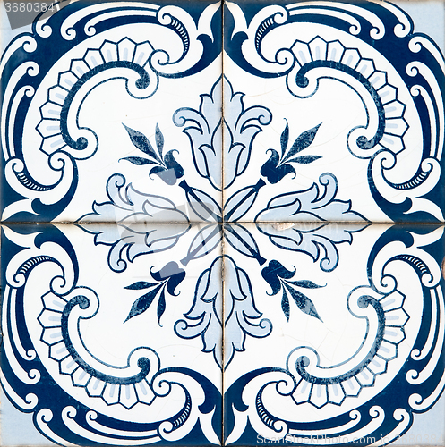 Image of Traditional Portuguese glazed tiles