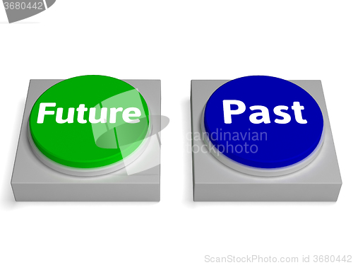 Image of Future Past Buttons Shows Destiny Or History