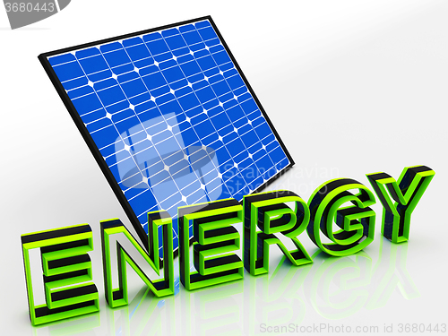 Image of Solar Panel And Energy Word Shows Alternative Energies