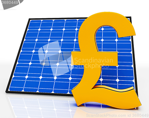 Image of Solar Panel And Pound Sign Shows Saving Power