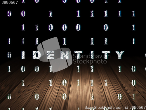 Image of Safety concept: Identity in grunge dark room