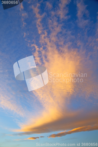 Image of sunrise in the colored sky white  