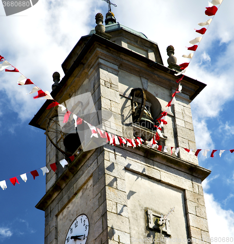 Image of sumirago old abstract in  italy   tower bell sunny day 