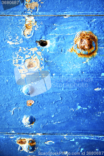 Image of stripped paint in   blue  r and rusty  