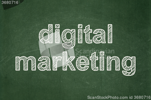 Image of Advertising concept: Digital Marketing on chalkboard background