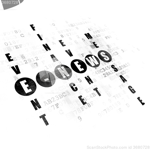 Image of News concept: E-news in Crossword Puzzle