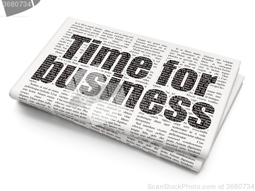 Image of Business concept: Time for Business on Newspaper background